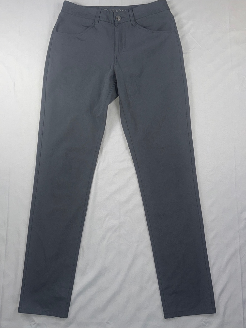 Vuori Pants Mens 28 Gray Woven Slim Straight Zip Pocket Travel Khakis Casual